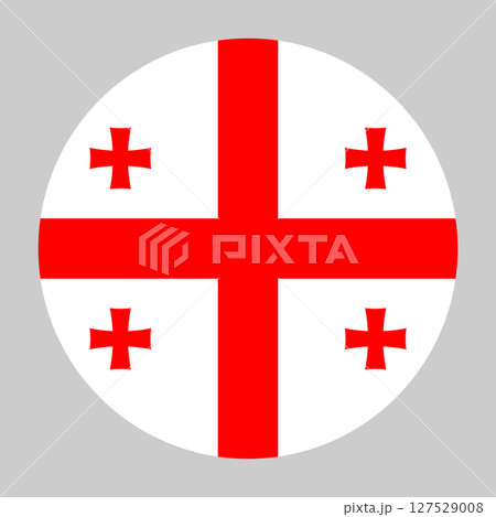 Flag of Georgia round shape, national symbol 127529008