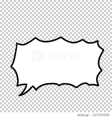 シンプル 吹き出し とげとげ マーク 白色 横 シンプル 吹き出し とげとげ マーク 白色 横 127529140