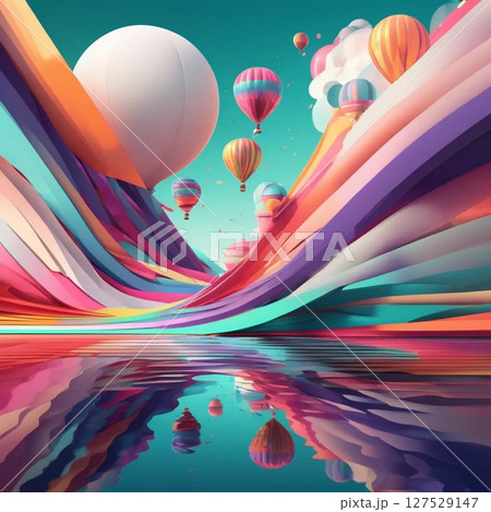 abstract background with colorful balloons 127529147