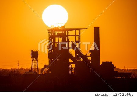 Old smelter Phoenix West in Dortmund, Ruhr Metropolis, Germany, Europe Old smelter Phoenix West in Dortmund, Ruhr Metropolis, Germany, Europe 127529666