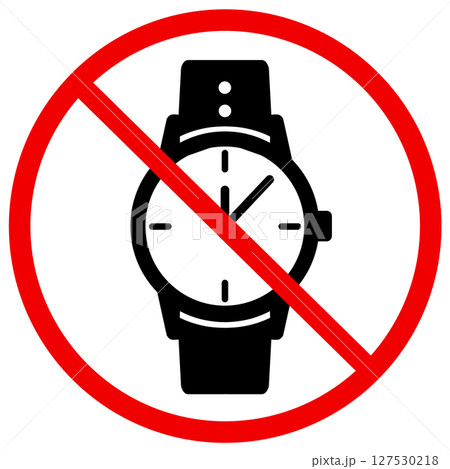 No hand watch icon. Do not use watches sign. No watch time symbol. flat style. 127530218