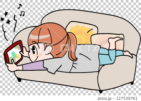 全然机に向かわないでゲームしている子供 127530761