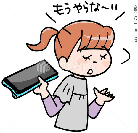 タブレット端末に飽きた小学生 127530898