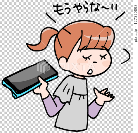 タブレット端末に飽きた小学生 127530898
