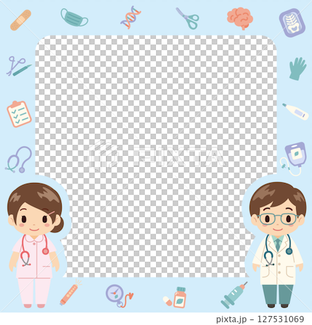 可愛簡約醫生護士醫療相框/藍框版 127531069