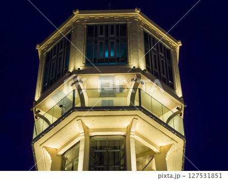 Upper Section of Illuminated Siofok Water Tower 127531851