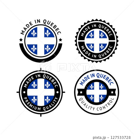 National flag of the Quebec, set flat vector icon 127533728