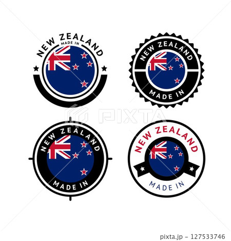 National flag of the New Zealand, set flat icons 127533746
