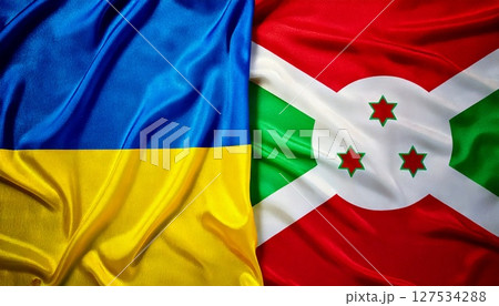 ブルンジの国旗とウクライナの国旗。 ブルンジの国旗とウクライナの国旗。 127534288