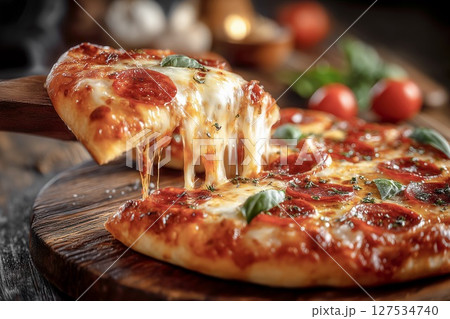 イタリアンレストランの本格マルゲリータピザ 127534740