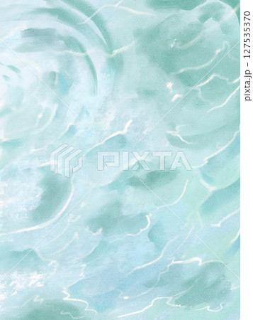 Green wave abstract impressionist wall art in watercolor and acrylic mix. Modern oil painting on canvas for posters, home decor, invitations, web design, and printable art. Green wave abstract impressionist wall art in watercolor and acrylic mix. Modern oil painting on canvas for posters, home decor, invitations, web design, and printable art. 127535370