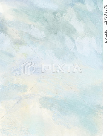 Blue abstract impressionist wall art in watercolor and acrylic mix. Modern oil painting on canvas for posters, home decor, invitations, web design, and printable art. 127535379
