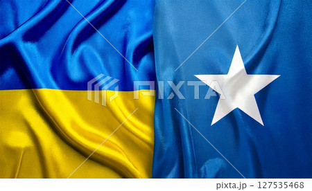 ソマリアの国旗とウクライナの国旗。 127535468