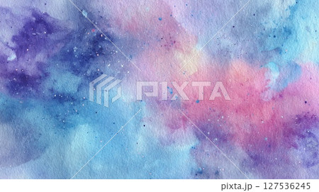 水彩で描いた水色テクスチャ背景 127536245