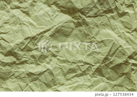 Green Decorative Paper with Crumpled Pattern and Vintage Look 127538434