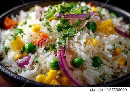 Vibrant Vegetable Rice Bowl 127538660