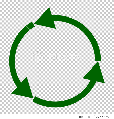 Green three-section circular refresh arrow icon 127538701