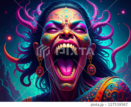 大笑いする女 イラスト 大笑いする女 イラスト 127539567