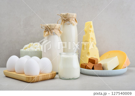 Various dairy products and eggs 127540009