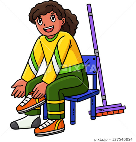 Curling Female Wearing Shoes Cartoon Clipart Curling Female Wearing Shoes Cartoon Clipart 127540854