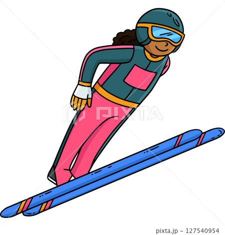 Female Ski Jumper Windisch Technique Clipart Female Ski Jumper Windisch Technique Clipart 127540954