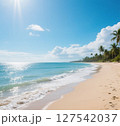 リゾートの青い海と空 127542037