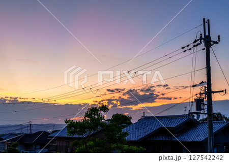 奈良市街地の美しい夕焼け⑪ 127542242