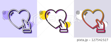 Volunteer care line icon. Halftone dotted pattern. Gradient icon with grain shadow. Helping hand sign. Donation symbol. Line volunteer icon. Various designs. Vector Volunteer care line icon. Halftone dotted pattern. Gradient icon with grain shadow. Helping hand sign. Donation symbol. Line volunteer icon. Various designs. Vector 127542327