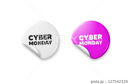 Cyber monday sticker tags. Glitter paper price badge. Cyber Monday Sale tag. Special offer price sign. Advertising Discounts symbol. Offer round sticker. Promo banner. Vector Cyber monday sticker tags. Glitter paper price badge. Cyber Monday Sale tag. Special offer price sign. Advertising Discounts symbol. Offer round sticker. Promo banner. Vector 127542329