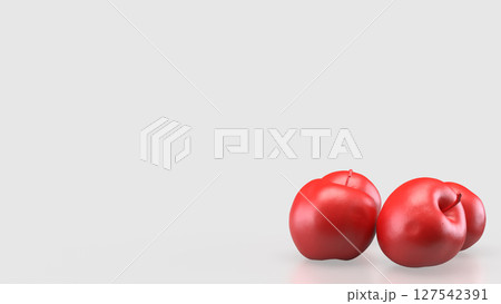 The Red Apple on white Background for Health concept 3d Rendering. 127542391