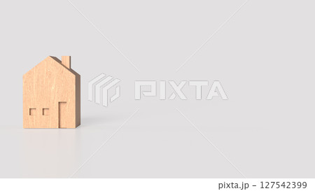 The Wood House on white  Background for property or Building concept 3d Rendering. 127542399