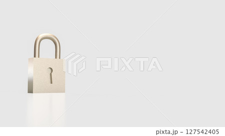The Lock on white Background for Security concept 3d Rendering. The Lock on white Background for Security concept 3d Rendering. 127542405
