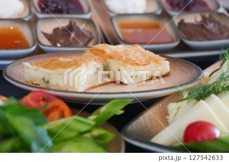 Turkish Breakfast Served on Table  127542633