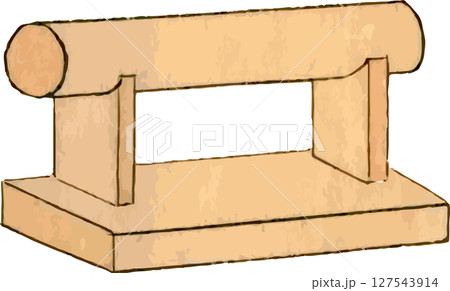 砧（きぬた）の歌舞伎小道具素材 127543914
