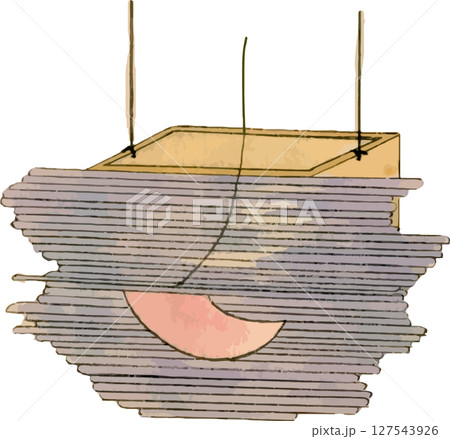 灯入の月の歌舞伎小道具素材 灯入の月の歌舞伎小道具素材 127543926