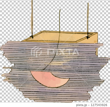 灯入の月の歌舞伎小道具素材 灯入の月の歌舞伎小道具素材 127543926