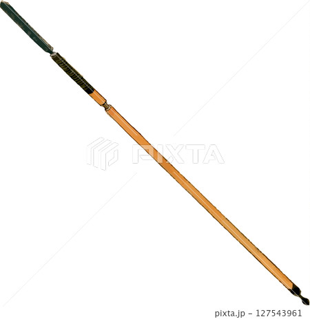 二つに折れる槍の歌舞伎小道具素材 127543961