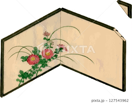 切れる屏風の歌舞伎小道具素材 切れる屏風の歌舞伎小道具素材 127543962