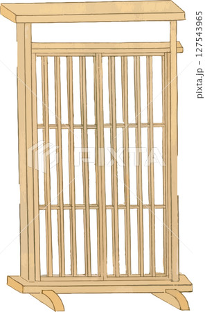 世話木戸の歌舞伎大道具素材 127543965