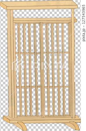 世話木戸の歌舞伎大道具素材 127543965