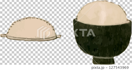 Kabuki prop material for pretending to eat rice 127543969