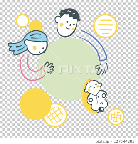 父母與子女和諧相處的時光 - 可用於育兒支持和教育公關的溫柔家庭插圖素材 127544293