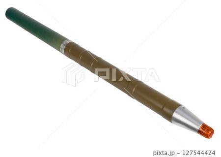 Fragmentation rocket propelled grenade for rpg 7 rocket propelled grenade launcher isolated on white 127544424