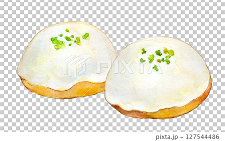 水彩イラスト　挿絵　レモンケーキ 127544486