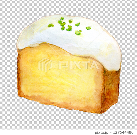 水彩插畫：檸檬蛋糕 127544490