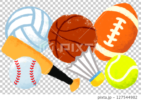 蠟筆觸簡單插畫各種運動 127544982