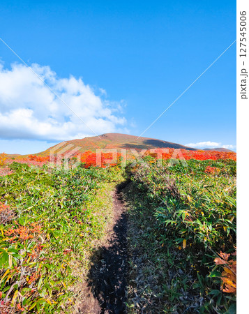 秋の栗駒山登山（栗駒山～秣岳：栗駒山方面の眺め） 127545006
