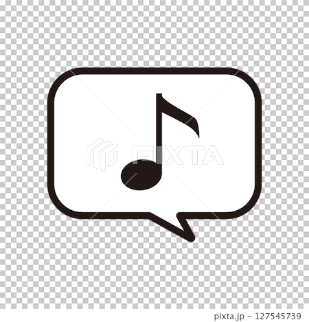 Speech bubble with musical note reaction Speech bubble with musical note reaction 127545739