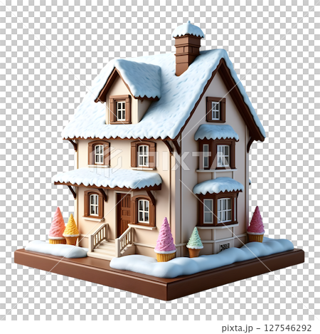 3d cartoon house model. 127546292