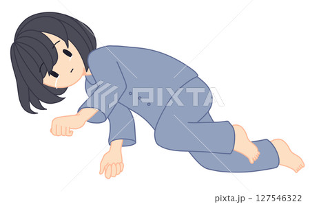 横たわって泣く女性 横たわって泣く女性 127546322